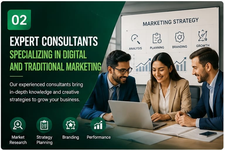 Expert marketing consultants planning digital strategy