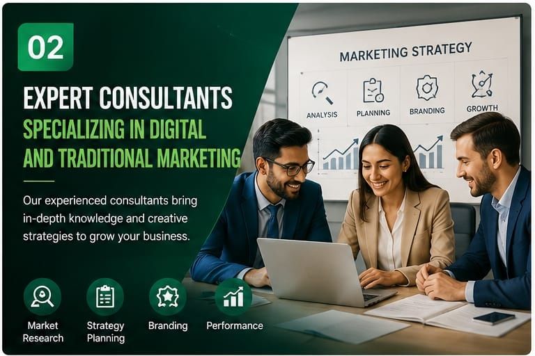 Expert marketing consultants planning digital strategy
